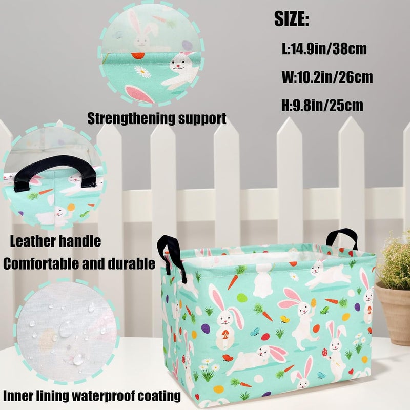 SETAMA Large Empty Easter Basket for Kid Fabric Personalized Bunny Eggs Easter Gift Basket for Boy and Girl (Rabbit Magician Easter Egg) - Image 4
